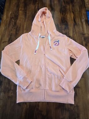 Peloton Women's Ultimate Lightweight Full Zip Hoodie w/ Pockets Size M Orange